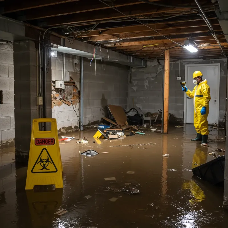 Flooded Basement Electrical Hazard in Rolesville, NC Property