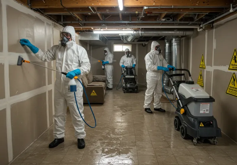 Basement Moisture Removal and Structural Drying process in Rolesville, NC